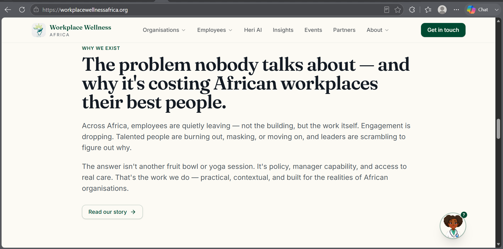 Workplace Wellness Africa website