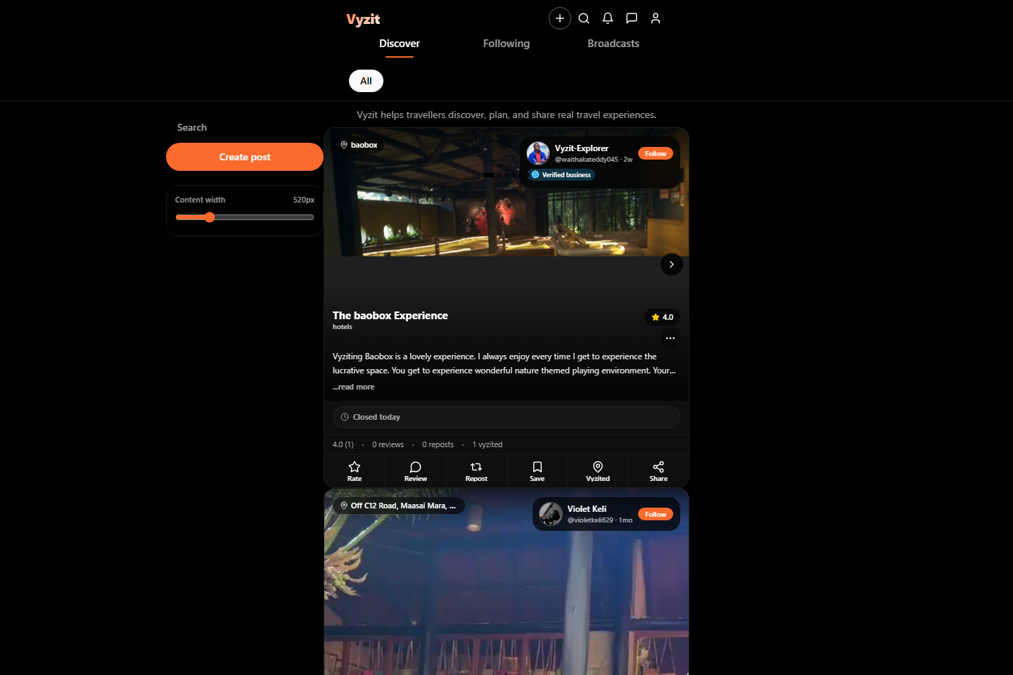 Vyzit website